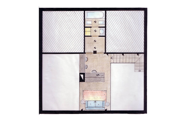 Progetto mansarda con soppalco e zona giorno open space.