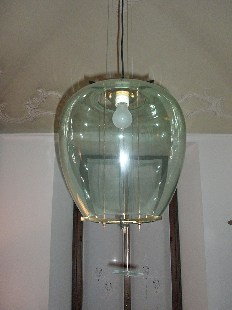 Lampada Sospesa di Umberto Riva per Barovier e Toso in vetro di Murano.